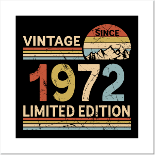 Vintage Since 1972 Limited Edition 51st Birthday Gift Vintage Men's Posters and Art